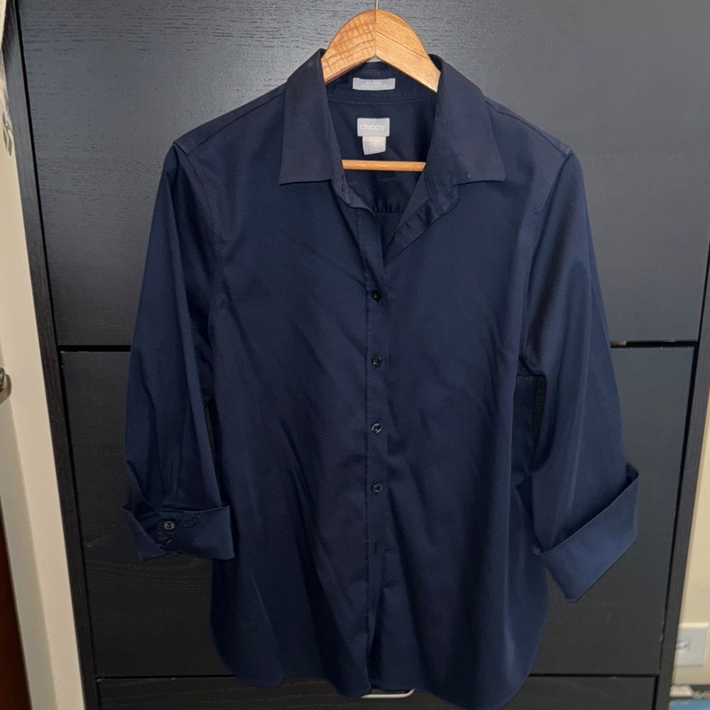 Chico's Navy Button Down Shirt